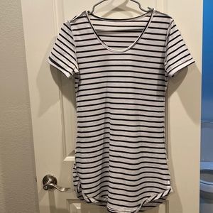 Black and white striped dress